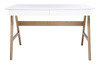 King Home Biurko RIVA (Scandic) białe - blat MDF, podstawa dębowa LL-008