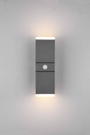 Trio kinkiet zewnętrzny LED z czujnikiem ruchu Avon 2x(7W 800lm 3000K) 14W 1600lm antracytowy IP54 270669242
