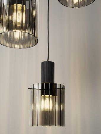 Luces Exclusivas lampa wisząca LED Oran Ø 45 cm E27 3x12W IP20 czarna LE44244