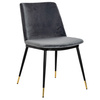 King Home Krzesło DIEGO ciemny szary - welur, podstawa czarno złota KH1201100122.DKGREY