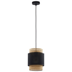 TK Lighting lampa wisząca Boho E27 czarno/naturalna 6540