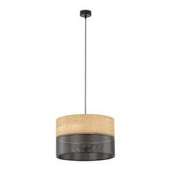 TK Lighting lampa wisząca Nicol E27 czarno/drewniana 4799