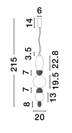 Luces Exclusivas lampa wisząca LED Joaquin Ø 20 cm 27W 2032lm 3000K IP20 złoto/niebieska LE44548
