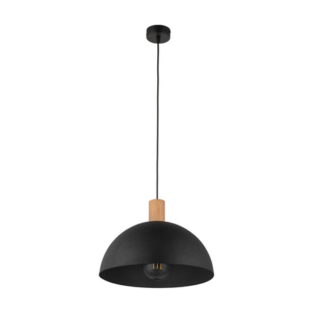 TK Lighting lampa wisząca Oslo E27 czarno/drewniana 4852