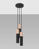 Sollux lampa wisząca Pablo 3xGU10 czarno/drewniana SL.1014