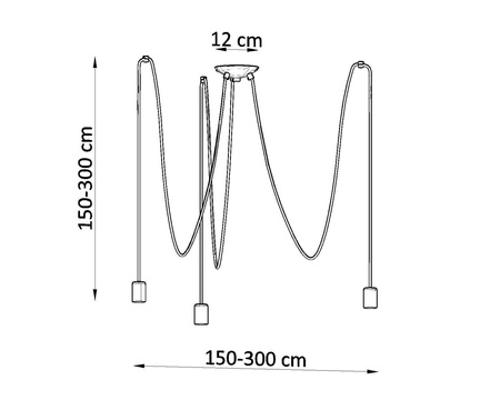 Sollux lampa wisząca Edison 3 E27 czarna SL.0370