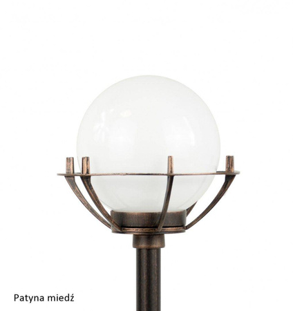 Su-ma lampa stojąca zewnętrzna Kule z koszykiem 200 E27 czarna/patyna 152cm IP43 K 5002/1/KPO OP