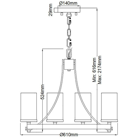Quintiesse lampa wisząca Angelo 5xE27 stalowa QN-ANGELO5