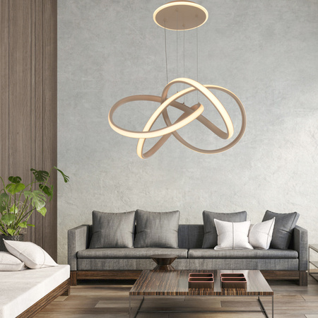 Aviano Lighting lampa wisząca LED Bandol ściemnialna 60W 6000lm 3000K piaskowa 6064-113