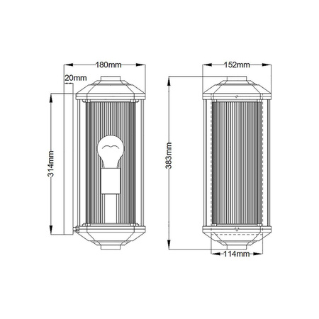 Quintiesse kinkiet zewnętrzny Castelle E27 czarny IP44 QN-CASTELLE-M-BLK