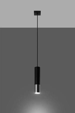 Sollux lampa wisząca Loopez 1 GU10 czarna/chrom SL.0940