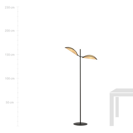 Emibig lampa stojąca Vene LP2 2xE14 czarno/naturalna 150cm 1160/LP2