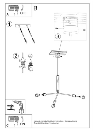 Sollux żyrandol / lampa wisząca Duomo 3d E27 czarna SL.0303