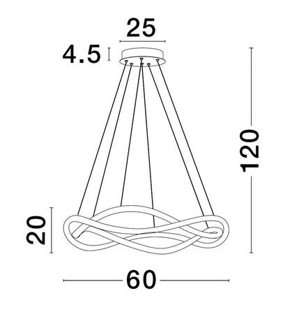 Luces Exclusivas lampa wisząca LED Chapa ściemnialna Ø 60 cm 34W 2482lm 3000K IP20 czarna LE43293
