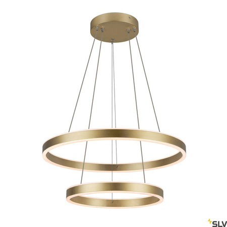 SLV lampa wisząca LED One Double Phase 35W 1270lm 2700/3000K 130° ściemnialna mosiężna Ø60cm 1005178