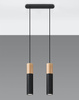 Sollux lampa wisząca Pablo 2 2xGU10 czarno/drewniana SL.0633