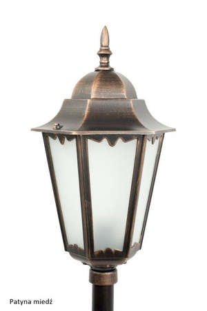 Su-ma lampa stojąca zewnętrzna Retro Classic II E27 czarna/patyna 165cm IP43 K 5002/1/H