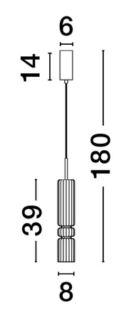 Luces Exclusivas lampa wisząca LED Montero Ø 8 cm 12W 1526lm 3000K IP20 wys. klosza 39 cm złota LE44590