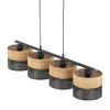 TK Lighting lampa wisząca Nicol 4xE27 czarno/drewniana 4802
