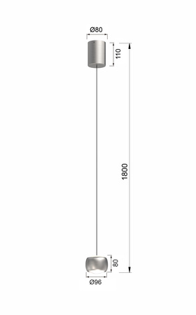Aviano Lighting lampa wisząca LED Quiberon ściemnialna 6W 600lm 3000K matowy nikiel 6039-103