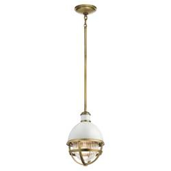 Quintiesse lampa wisząca Tollis E27 biało/mosiężna QN-TOLLIS-MP-NBR