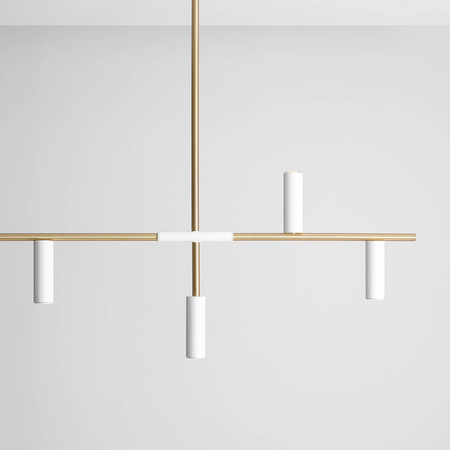 Aldex lampa wisząca Trevo 6xGU10 biało/mosiężna 1097K40