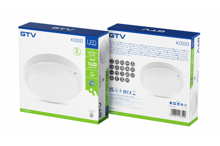 GTV lampa techniczna LED Kodo 18W 1620lm 4000K IP54 okrągła biała LD-KD18WOK-NB