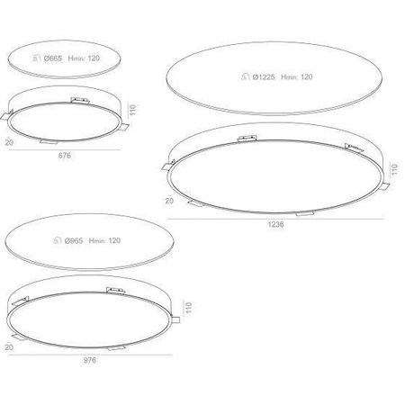 AQForm panel LED Big Size Next 80-143W 7930-13900lm 4000K DALI czarny struktura Ø124cm 30154-A940-D9-DA-12