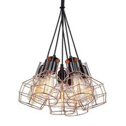 Italux lampa wisząca Perifo 6xE27 czarno/miedziana MDM-2272/6 BK+COP
