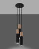 Sollux lampa wisząca Pablo 3xGU10 czarno/drewniana SL.1014