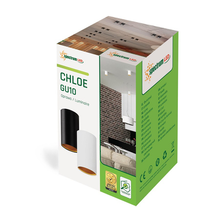 Spectrum plafon techniczny Chloe GU10 czarny SLIP005002