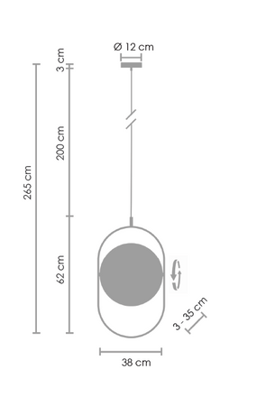 Step Into Design lampa wisząca LED Elipse 20W 1800lm 3000K czarna 60217A-L