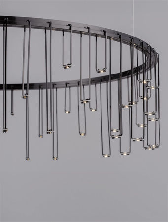 Luces Exclusivas lampa wisząca LED Huaraz ściemnialna Ø 65 cm 25W 1875lm 3000K IP20 czarna LE44450