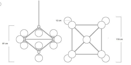 Step Into Design żyrandol / lampa wisząca Astrifero 15 15xE27 bursztynowo/czarna ST-9047-15 amber