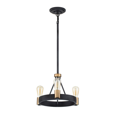 Quintiesse lampa wisząca Silas 3xE27 czarno/mosiężna QN-SILAS-3P-DZ