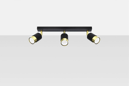 Sollux plafon (reflektorki) Nero 3 3xGU10 czarno/złoty SL.1071