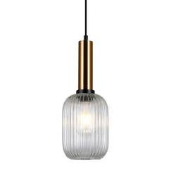 Italux lampa wisząca Antiola E27 mosiężna PND-5588-1M-BRO+CL