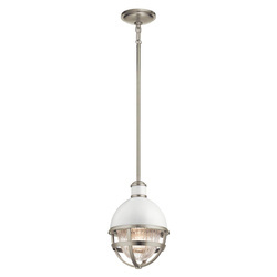Quintiesse lampa wisząca Tollis E27 biała/nikiel QN-TOLLIS-MP-BN