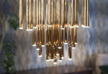 Maxlight lampa wisząca LED Organic I 33x1W + 4x3W 2200lm 3000K ściemnialna złota Ø62cm P0242D