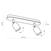 TK Lighting plafon (reflektorki) Top Wood 2xGU10 czarno/drewniany 3291