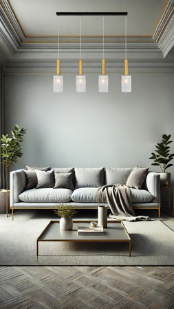 Luces Exclusivas lampa wisząca LED Oroya E27 4x12W IP20 złota LE44338