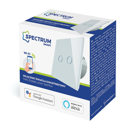 Spectrum SMART podwójny włącznik ścienny WiFi WOJ+05416