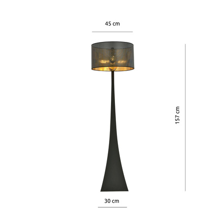 Emibig lampa stojąca Estrella LP1 E27 czarno/złota 157cm 1156/LP1