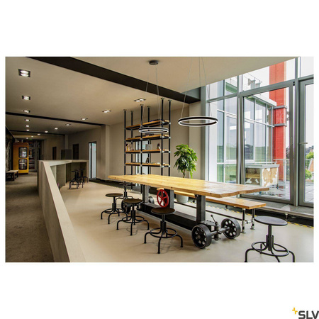 SLV lampa wisząca LED One 60 24W 830lm 2700/3000K 130° ściemnialna czarna Ø60cm 1004759