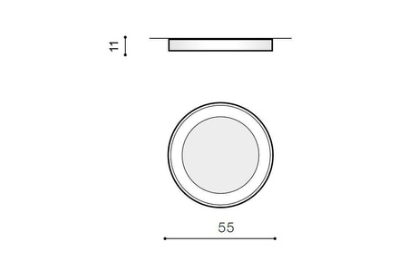 Azzardo plafon LED Sovana Top 55 CCT 50W 2750lm 3000/6500K szary AZ2725