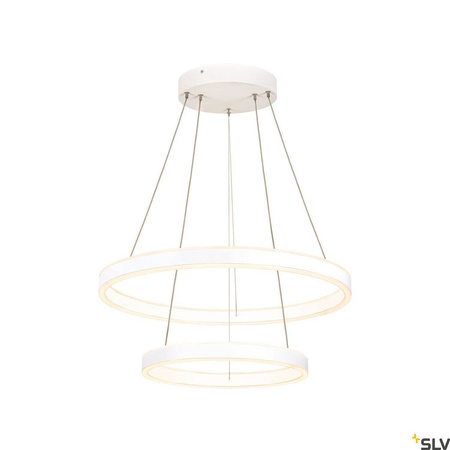 SLV lampa wisząca LED One Double 35W 1270lm 2700/3000K 130° ściemnialna biała Ø60cm 1004766