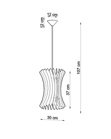 Sollux lampa wisząca Oriana E27 czarno/drewniana SL.0642