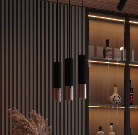 Sollux lampa wisząca Loopez 1 GU10 czarno/miedziana SL.0946