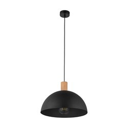 TK Lighting lampa wisząca Oslo E27 czarno/drewniana 4852