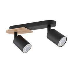 TK Lighting plafon (reflektorki) Cover 2xGU10 czarno/drewniany 4674